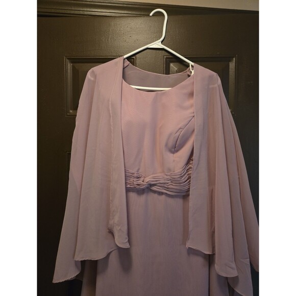Mauve Simple Mother of the Bride Dress Zipper Back Chiffon Wedding Gowns 8 - Picture 5 of 13